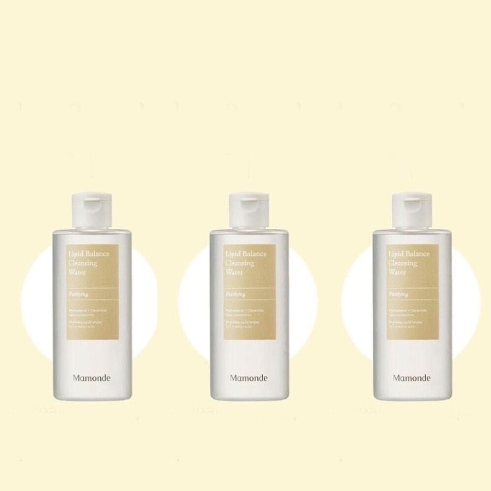 New 3pc Mamonde Lipid Balance Cleansing Water 250ml Vegan Sealed
